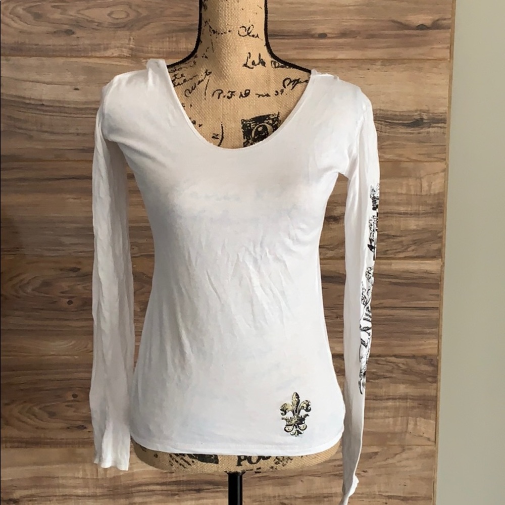 White jimmyZ light graphic hoodie